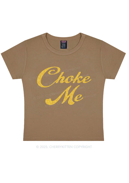 Glitter Choke Me Y2K Baby Tee Cherrykitten