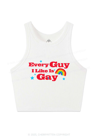 I Like Gay Pride Y2K Crop Tank Top Cherrykitten