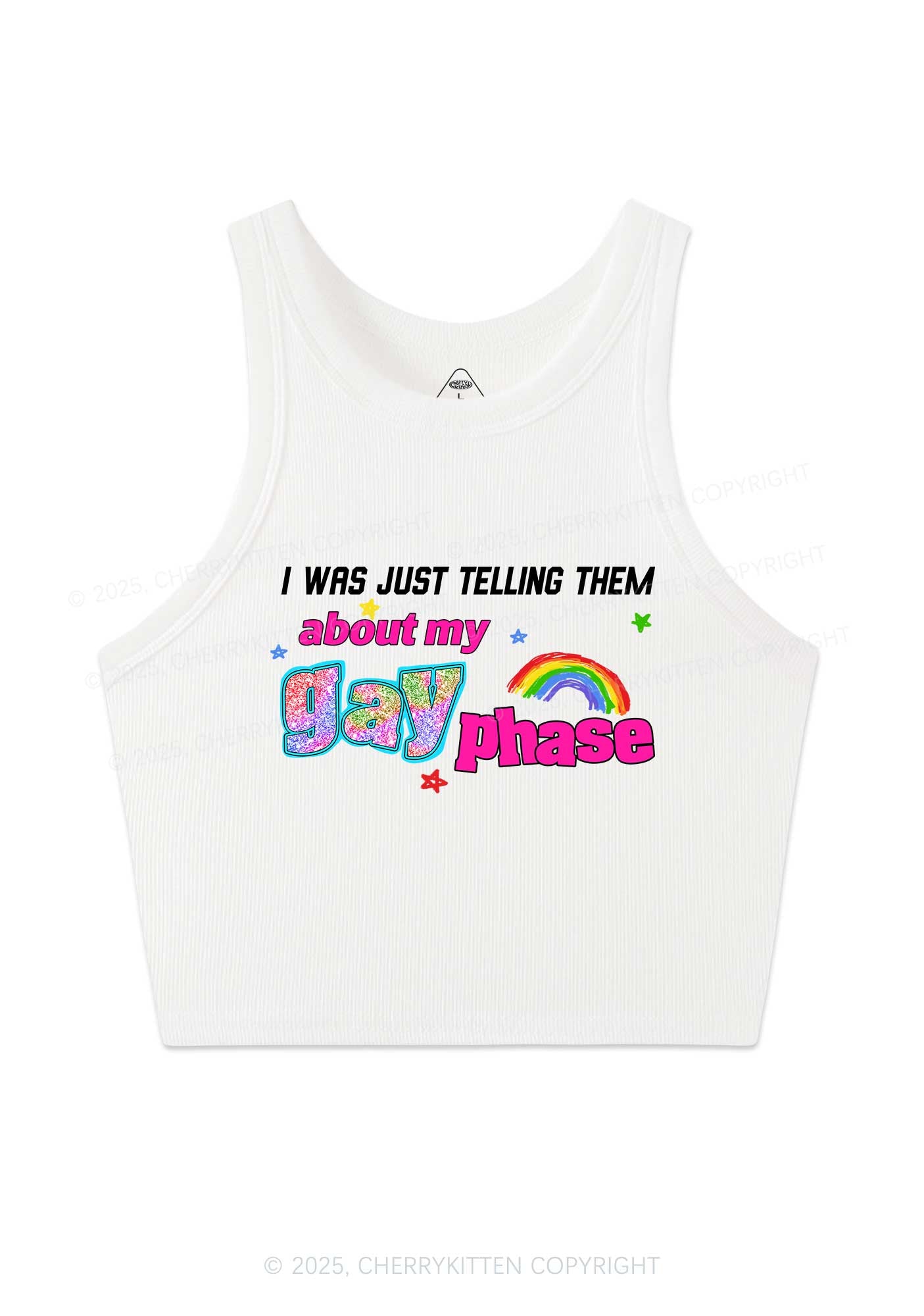 My Gay Phase Pride Y2K Crop Tank Top Cherrykitten