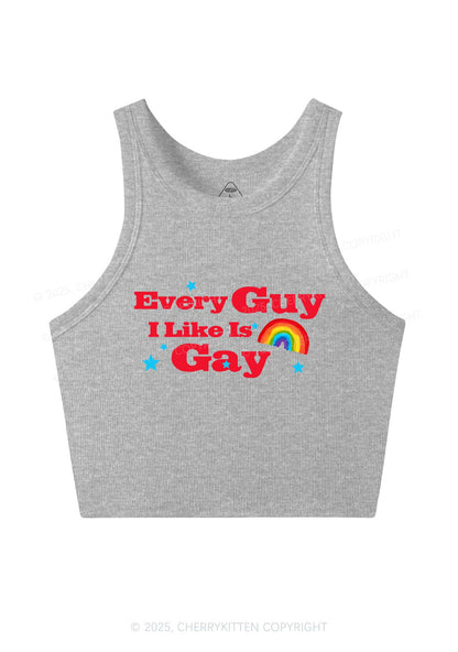 I Like Gay Pride Y2K Crop Tank Top Cherrykitten