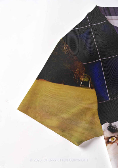 Kitten Camping Y2K Mesh Crop Top Cherrykitten