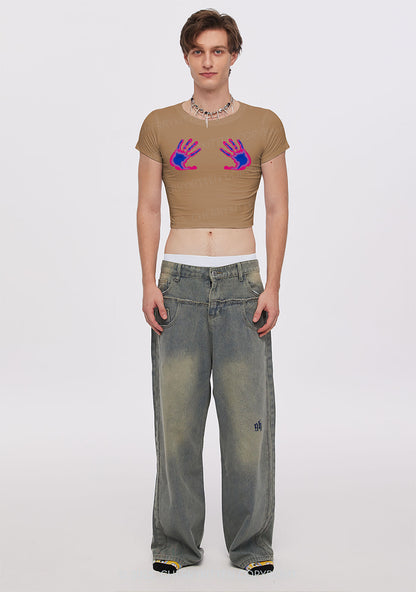 Bisexual Thermal Hands Pride Y2K Baby Tee Cherrykitten