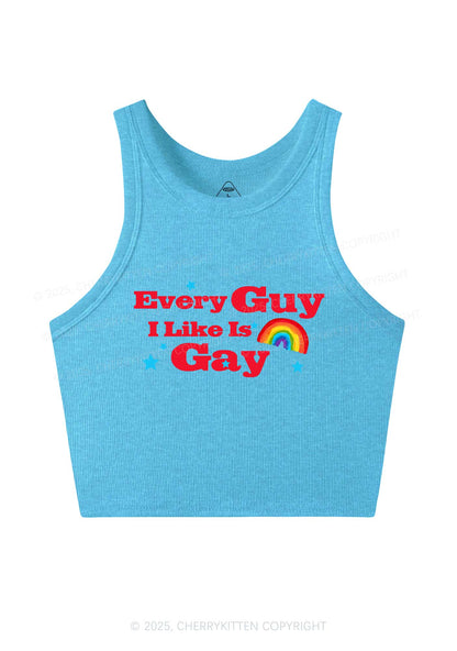 I Like Gay Pride Y2K Crop Tank Top Cherrykitten