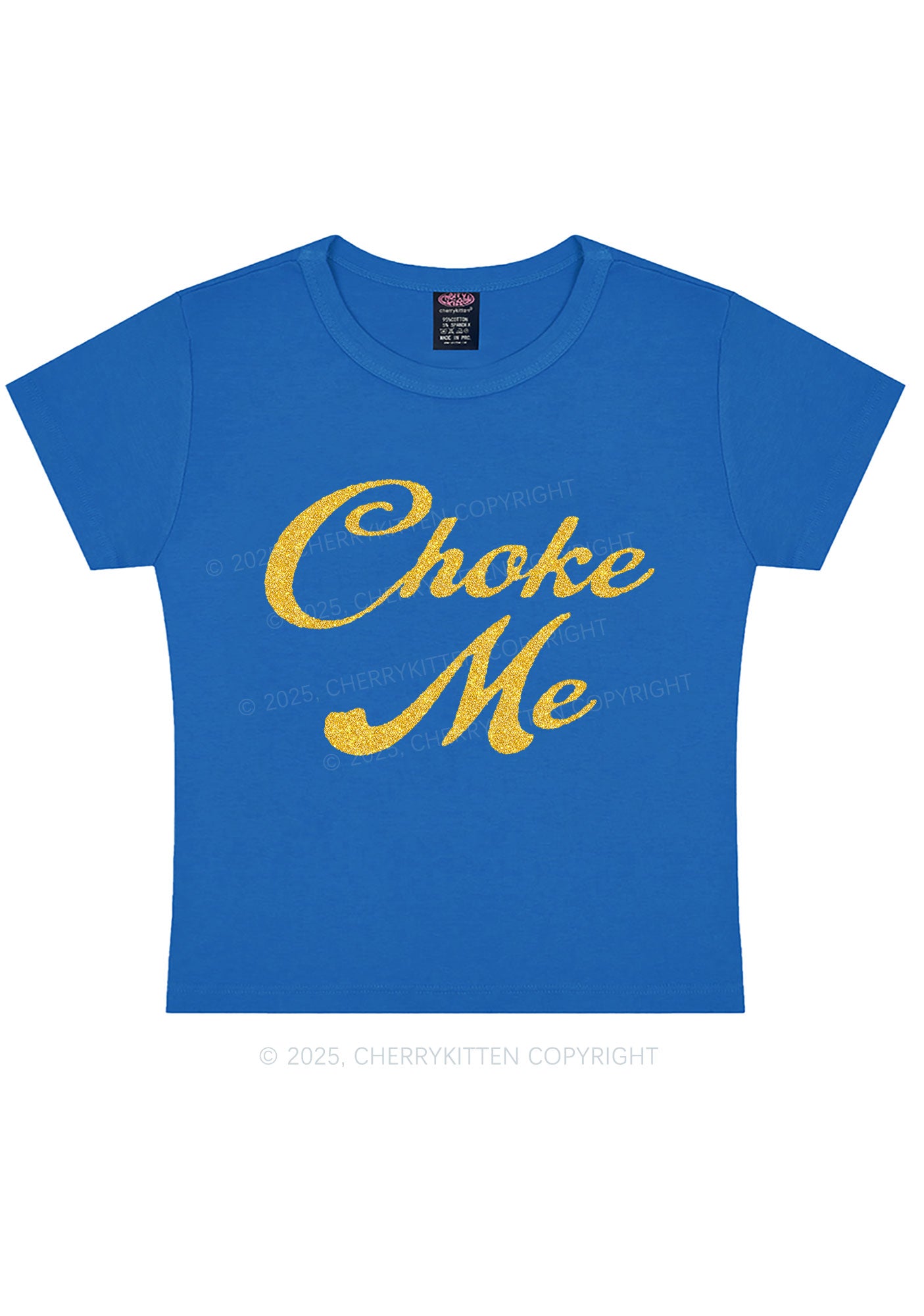 Glitter Choke Me Y2K Baby Tee Cherrykitten