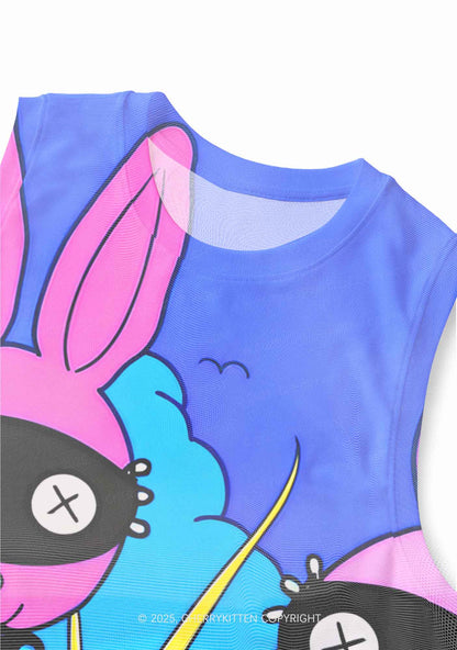 BDSM Bunny Y2K Mesh Muscle Tank Cherrykitten