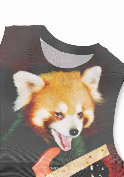 Guitar Raccoon Y2K Mesh Muscle Tank Cherrykitten
