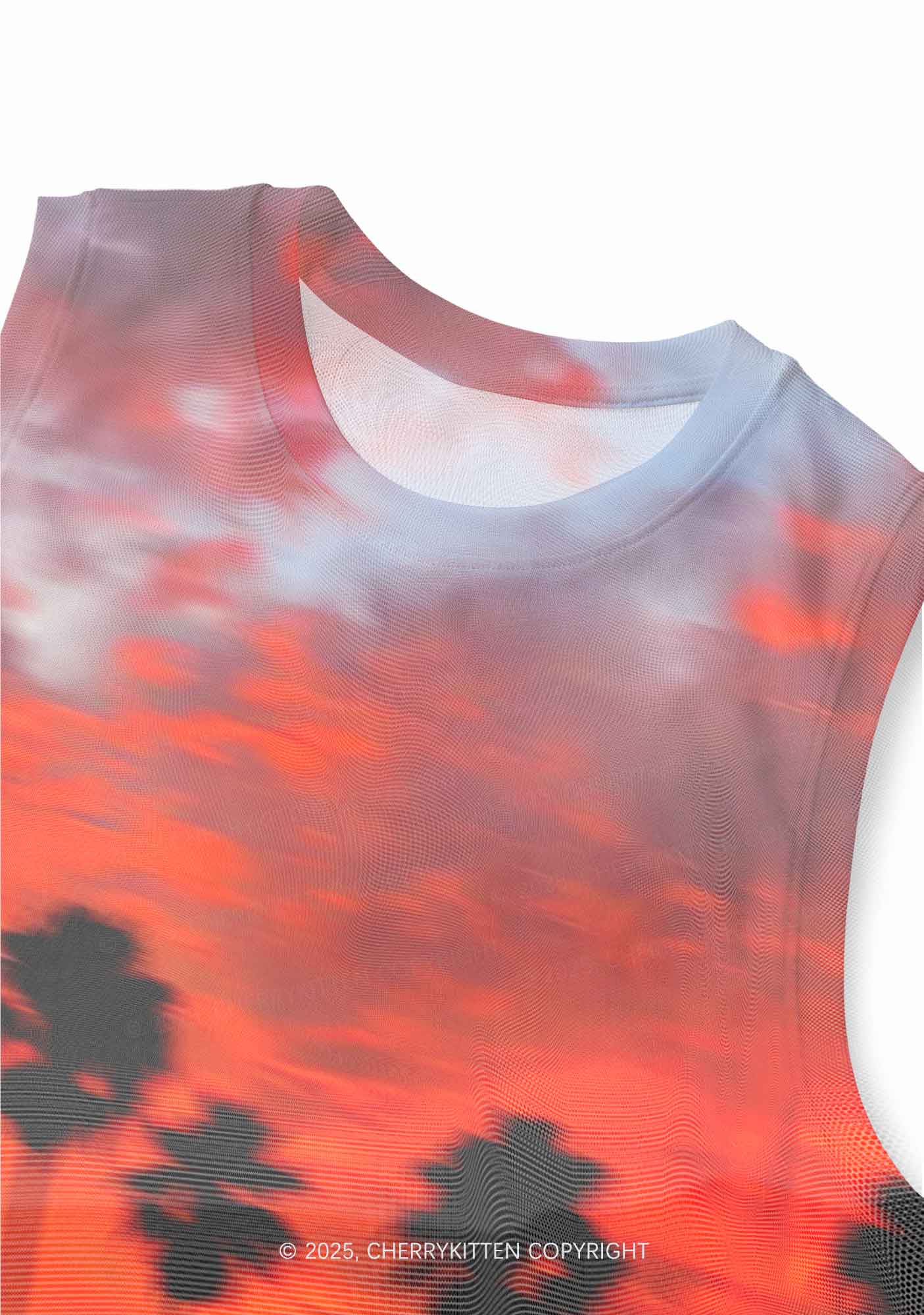 Sunset Palms Y2K Mesh Muscle Tank Cherrykitten