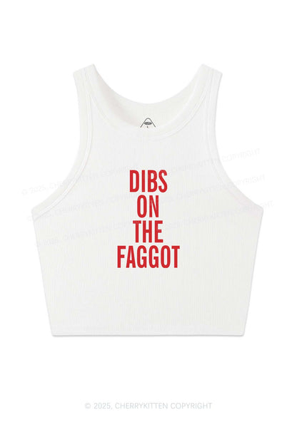 Dibs On The Faggot Pride Y2K Crop Tank Top Cherrykitten