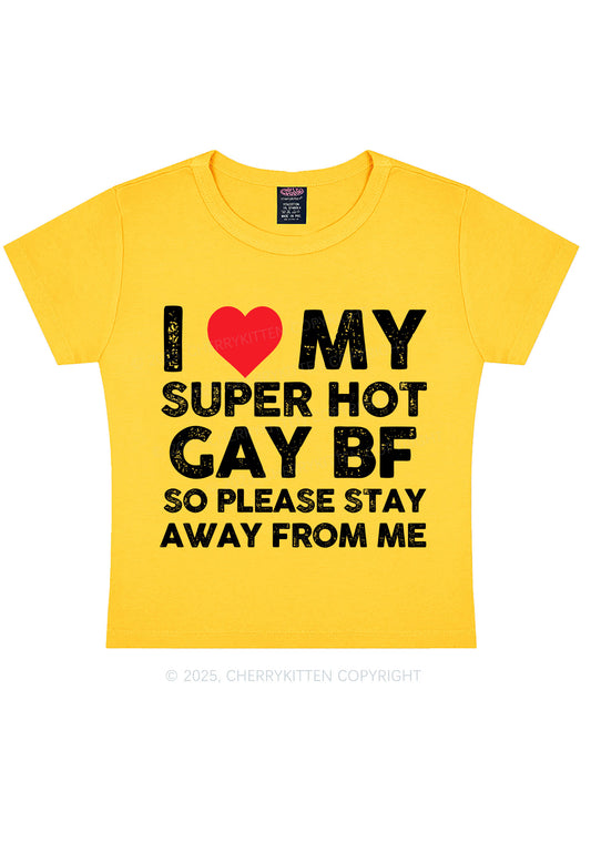 I Love My Hot BF Pride Y2K Baby Tee Cherrykitten