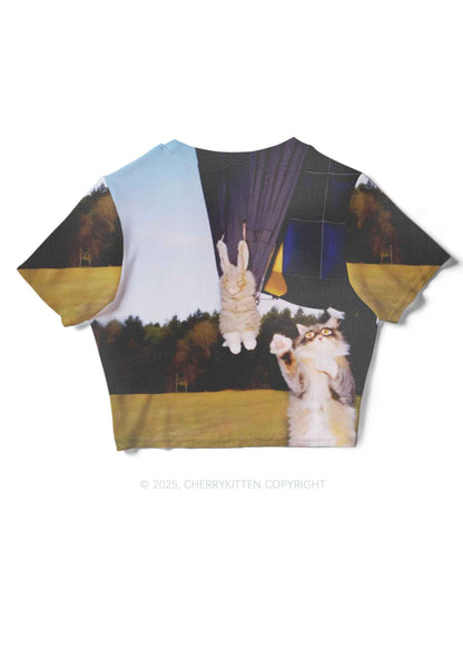 Kitten Camping Y2K Mesh Crop Top Cherrykitten