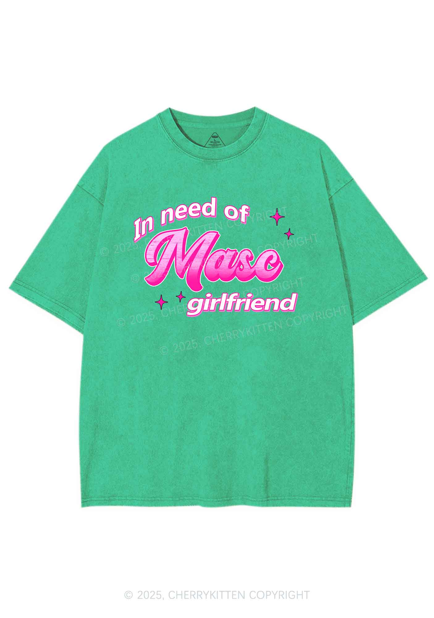 Need Masc Girlfriend Pride Y2K Shirts Washed Tee Cherrykitten