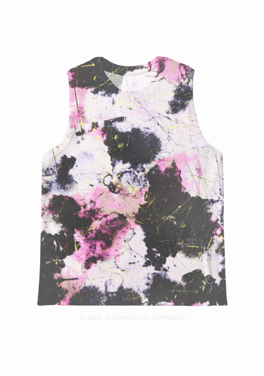 Ink Graffiti Y2K Mesh Muscle Tank Cherrykitten