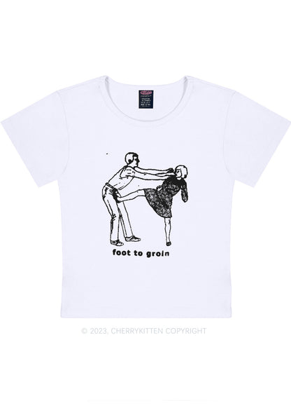 Foot To Groin Y2K Baby Tee Cherrykitten