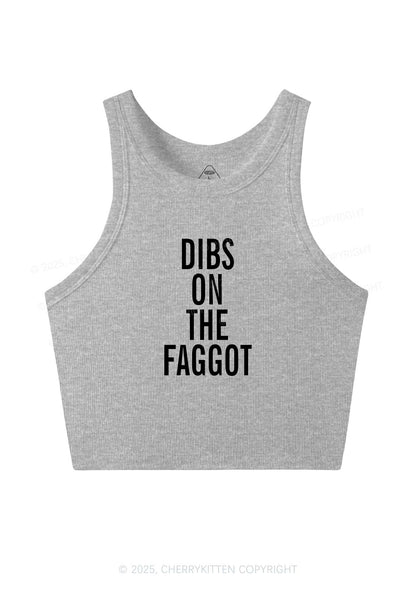 Dibs On The Faggot Pride Y2K Crop Tank Top Cherrykitten
