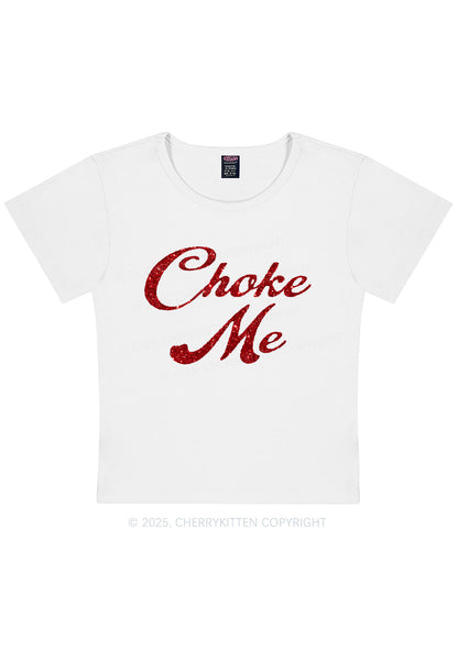 Glitter Choke Me Y2K Baby Tee Cherrykitten