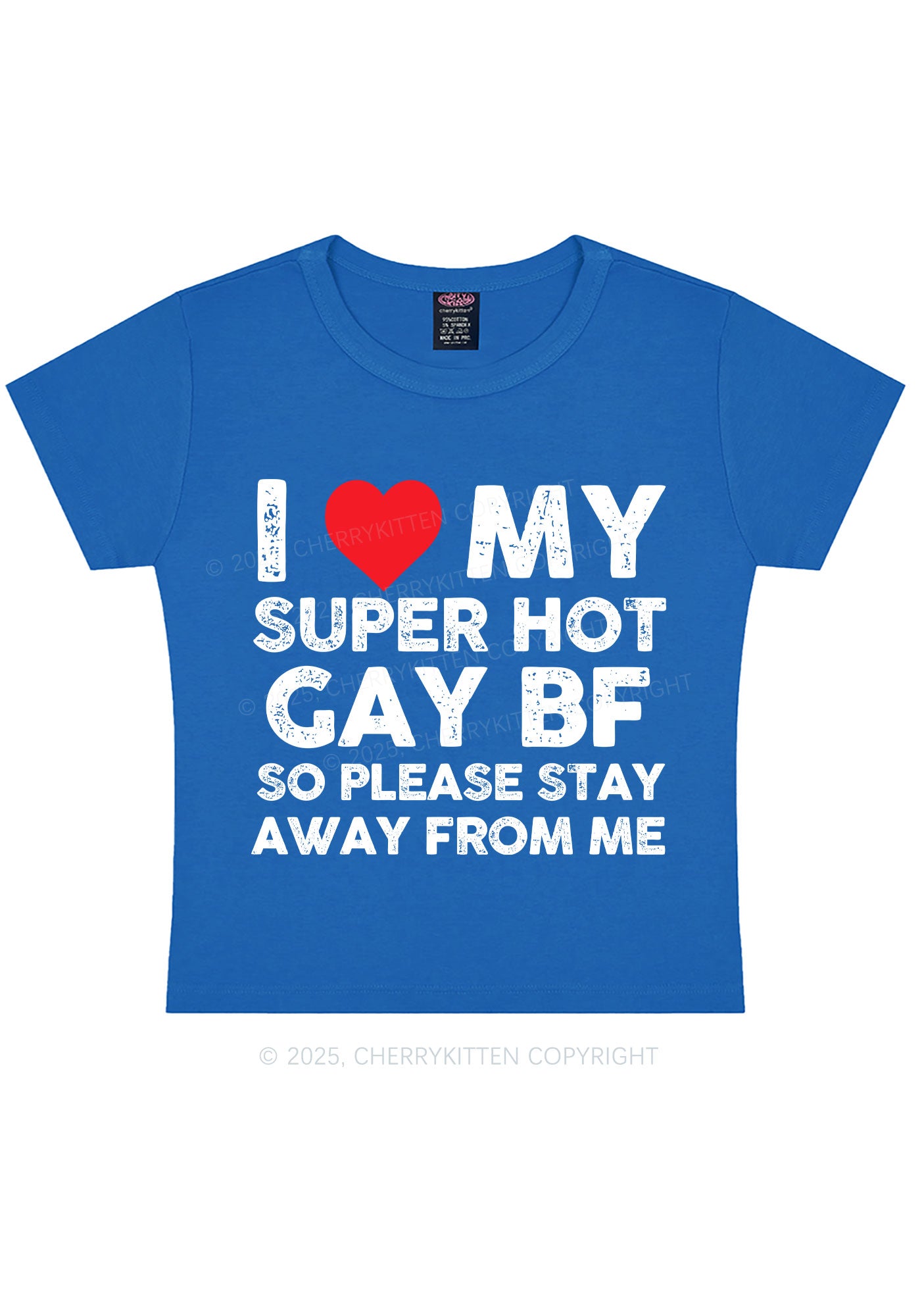 I Love My Hot BF Pride Y2K Baby Tee Cherrykitten