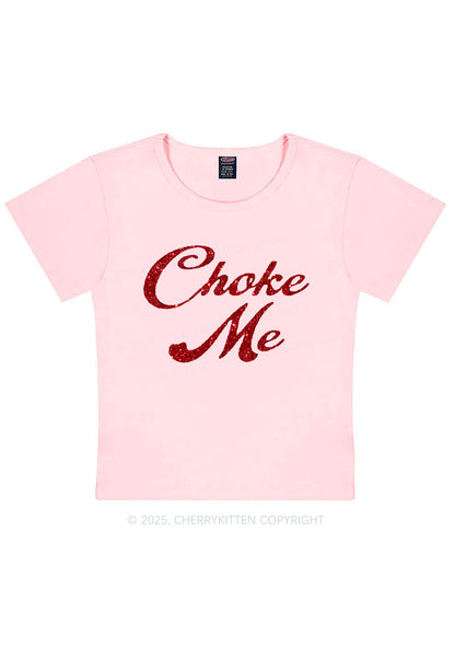 Glitter Choke Me Y2K Baby Tee Cherrykitten