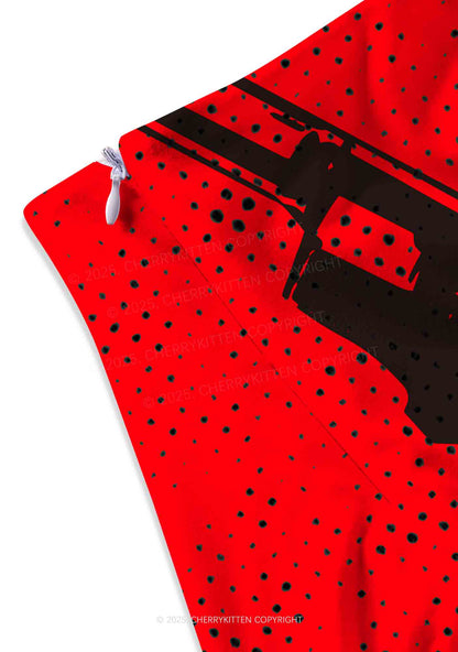 Neon Shot Y2K Print Mini Skirt Cherrykitten