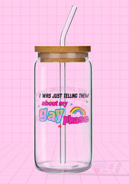 My Gay Phase Pride Y2K Printed Glass Cup Cherrykitten