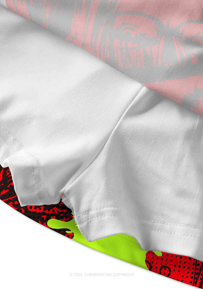 Neon Shot Y2K Print Mini Skirt Cherrykitten