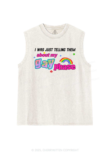 My Gay Phase Pride Y2K Washed Muscle Tank Cherrykitten