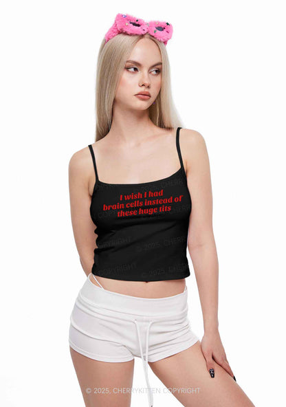 I Wish Brain Cells Y2K Spaghetti Strap Cami Cherrykitten