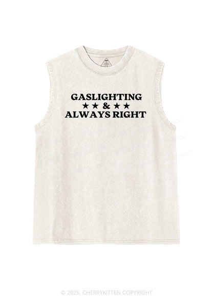 Gaslighting Always Right Y2K Washed Muscle Tank Cherrykitten