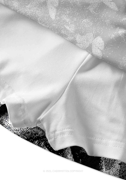 Halloween Gothic Skull Y2K Print Mini Skirt Cherrykitten