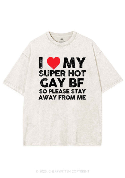 I Love My Hot BF Pride Y2K Shirts Washed Tee Cherrykitten