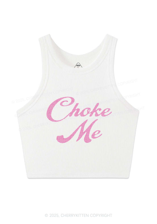Glitter Choke Me Y2K Crop Tank Top Cherrykitten