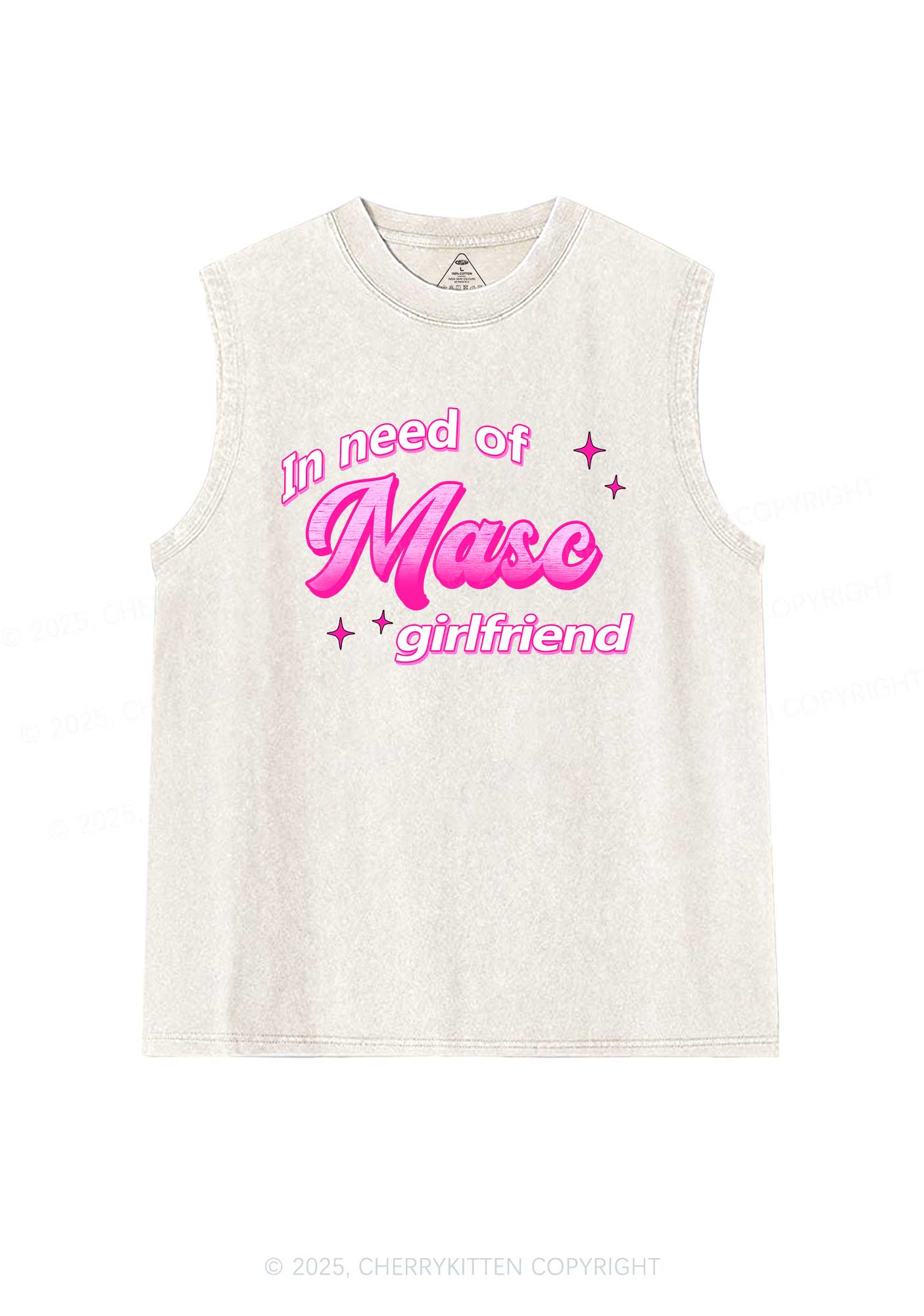 Need Masc Girlfriend Pride Y2K Washed Muscle Tank Cherrykitten
