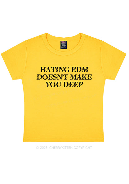 Hating Edm Y2K Baby Tee Cherrykitten
