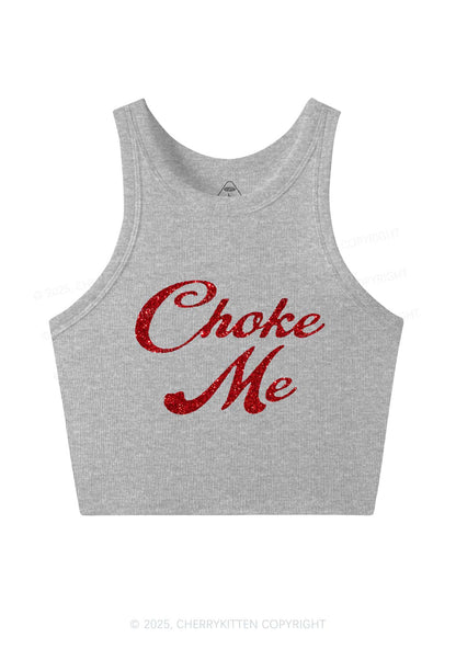 Glitter Choke Me Y2K Crop Tank Top Cherrykitten