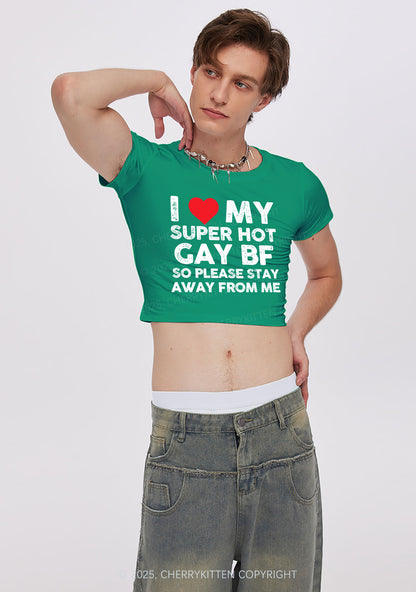 I Love My Hot BF Pride Y2K Baby Tee Cherrykitten