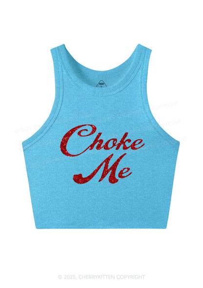 Glitter Choke Me Y2K Crop Tank Top Cherrykitten