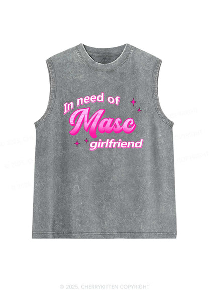 Need Masc Girlfriend Pride Y2K Washed Muscle Tank Cherrykitten