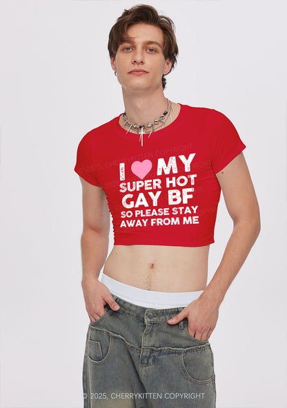 I Love My Hot BF Pride Y2K Baby Tee Cherrykitten
