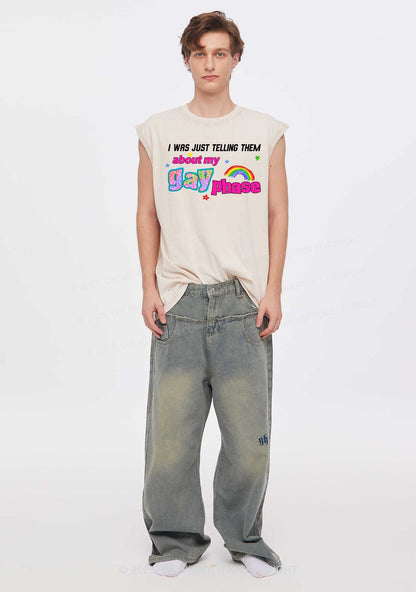 My Gay Phase Pride Y2K Washed Muscle Tank Cherrykitten