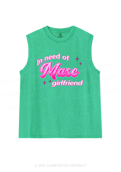 Need Masc Girlfriend Pride Y2K Washed Muscle Tank Cherrykitten