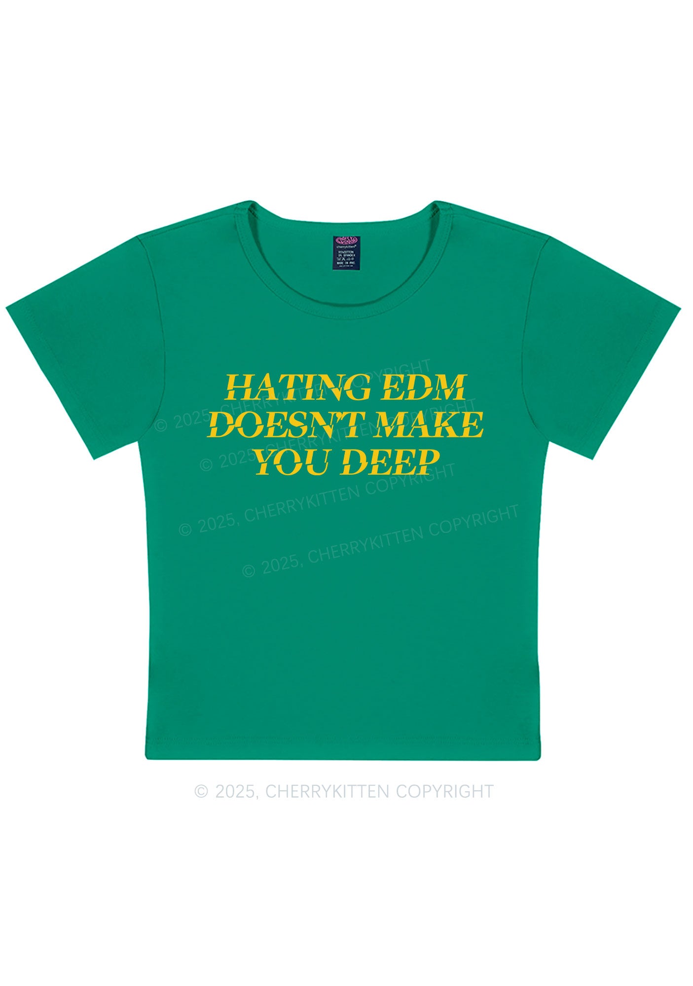 Hating Edm Y2K Baby Tee Cherrykitten