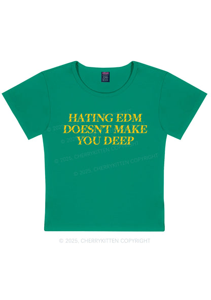 Hating Edm Y2K Baby Tee Cherrykitten