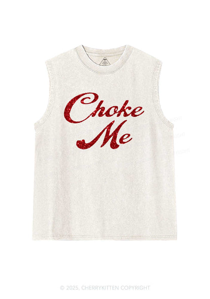Glitter Choke Me Y2K Washed Muscle Tank Cherrykitten