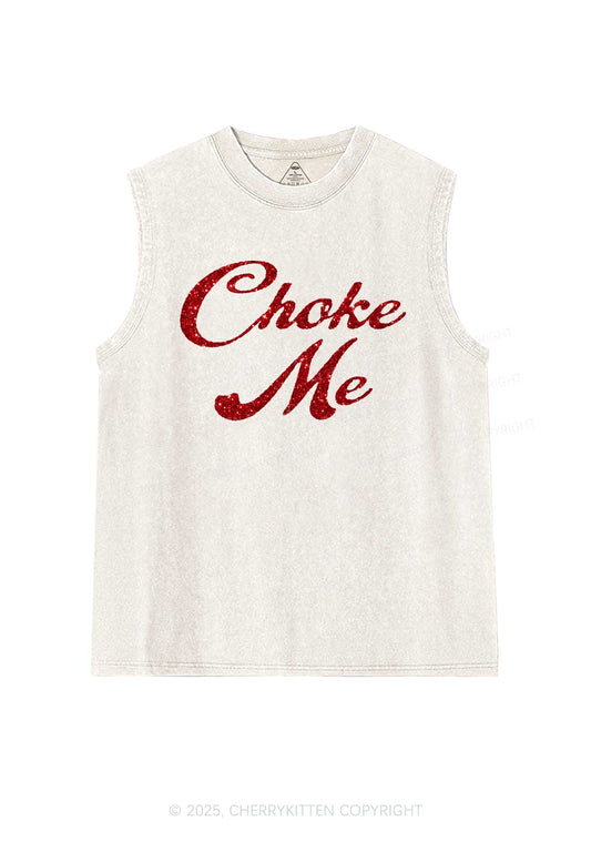 Glitter Choke Me Y2K Washed Muscle Tank Cherrykitten