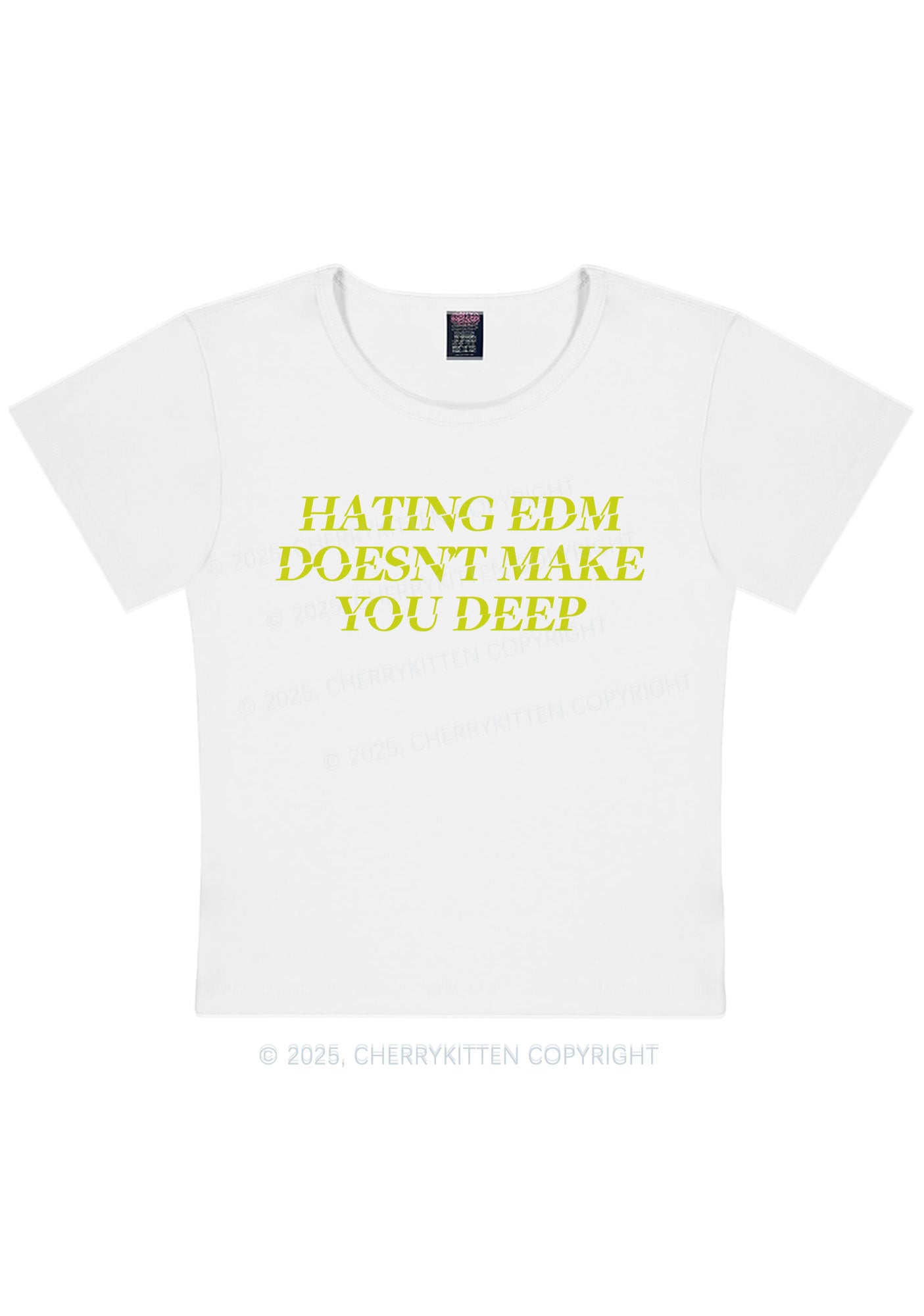 Hating Edm Y2K Baby Tee Cherrykitten