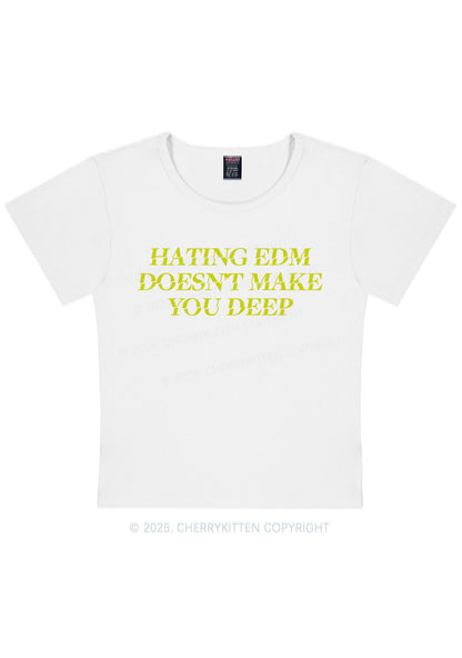 Hating Edm Y2K Baby Tee Cherrykitten