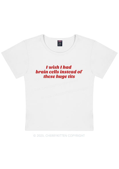 I Wish Brain Cells Y2K Baby Tee Cherrykitten