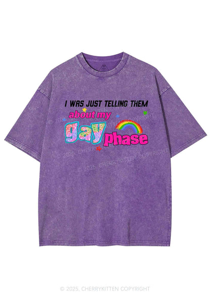 My Gay Phase Pride Y2K Shirts Washed Tee Cherrykitten