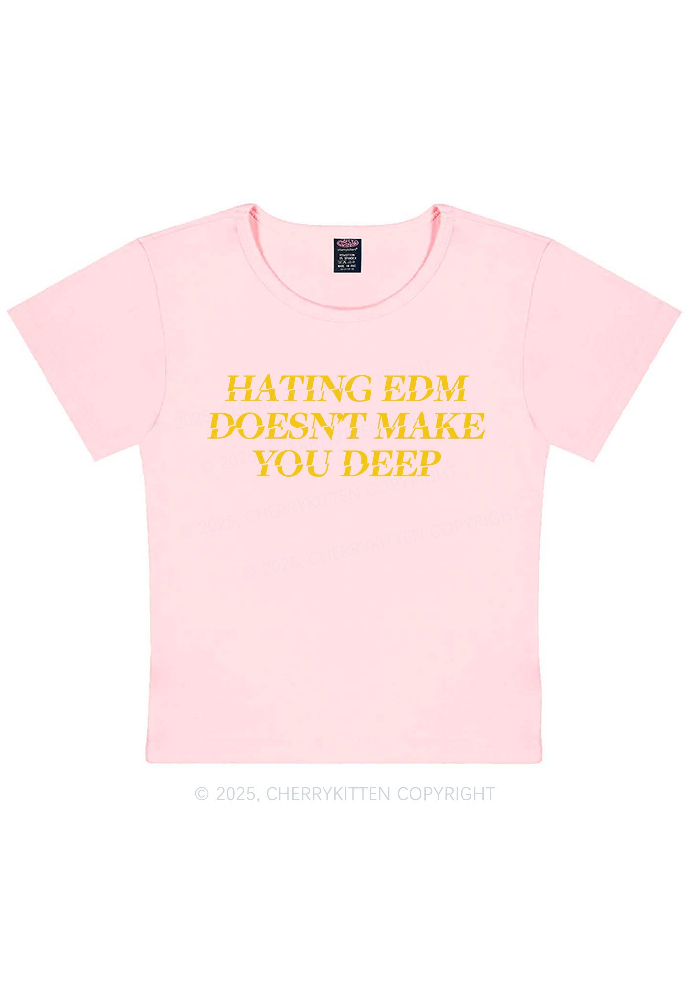 Hating Edm Y2K Baby Tee Cherrykitten