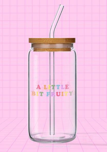 Bit Fruity Pride Y2K Printed Glass Cup Cherrykitten