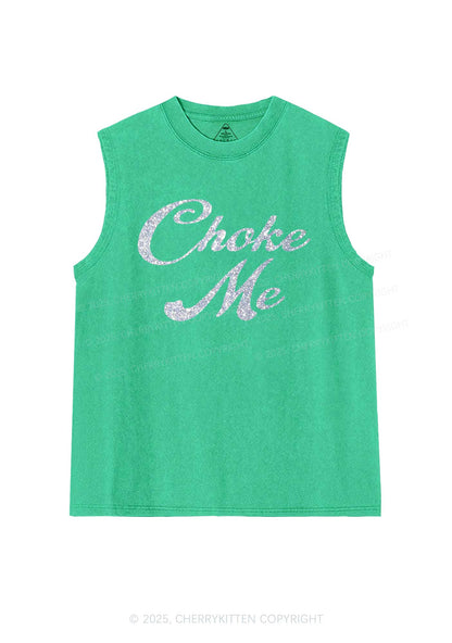 Glitter Choke Me Y2K Washed Muscle Tank Cherrykitten